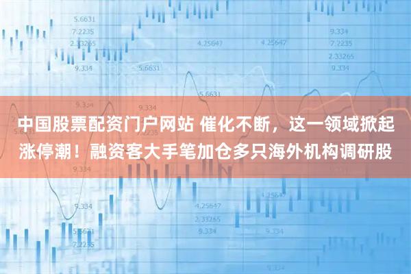 中国股票配资门户网站 催化不断，这一领域掀起涨停潮！融资客大手笔加仓多只海外机构调研股