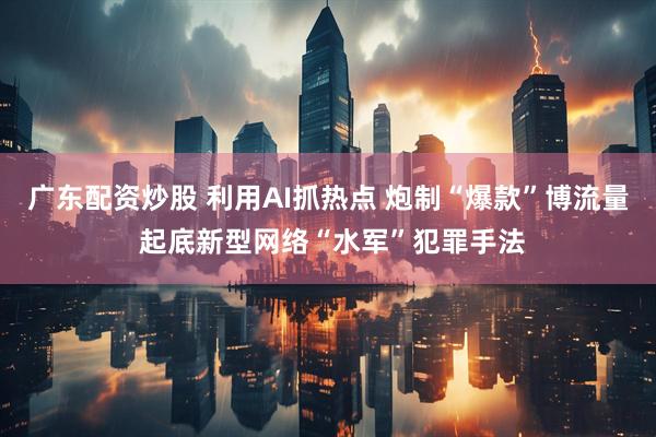 广东配资炒股 利用AI抓热点 炮制“爆款”博流量 起底新型网络“水军”犯罪手法
